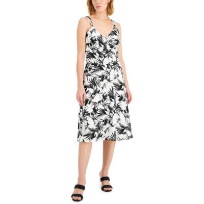 

Женское платье миди без рукавов Donna Karan BHFO 9223, Palm combo