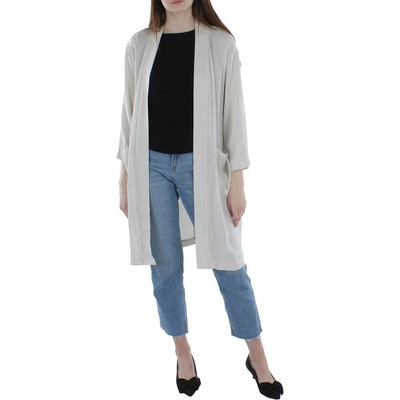

Женское шелковое многослойное кимоно Eileen Fisher с открытым передом BHFO 0216