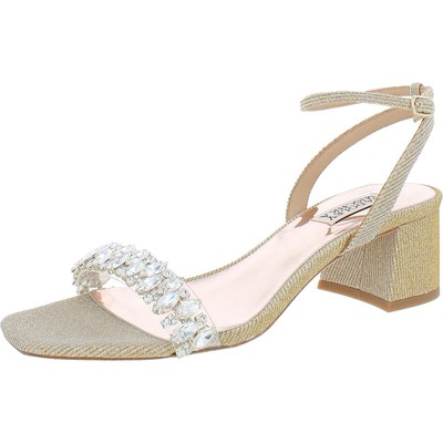 

Badgley Mischka Womens Harlow Gold Dress Sandals Shoes 7 Medium (B,M) BHFO 1553, Platinum