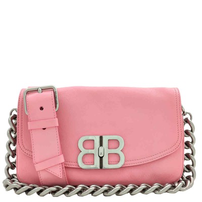 Pre-owned Balenciaga Sweet Pink Calfskin Small Bb Soft Flap Shoulder Bag 748598 2aaiy 5812
