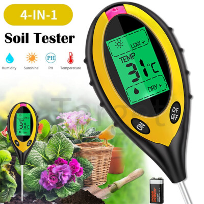 4 in 1 PH Tester Soil Water Moisture Light Test Meter for Garden Plant Seeding