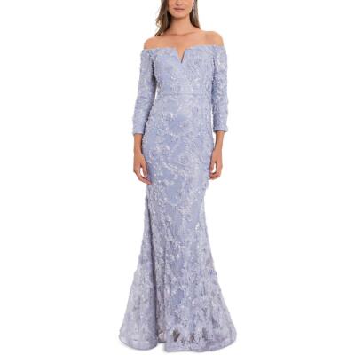 Xscape Womens Purple Lace Maxi Special Occasion Evening Dress Gown 12 BHFO 8234