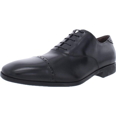 Мужские оксфорды Salvatore Ferragamo Ferrab черного цвета с закрытым носком шириной 5 см (C, D, W) BHFO 9430