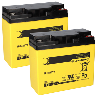 Ersatzakku für Brandmeldezentrale Siemens FH2003-A1 2 x AGM Batterie 12V 18Ah mi