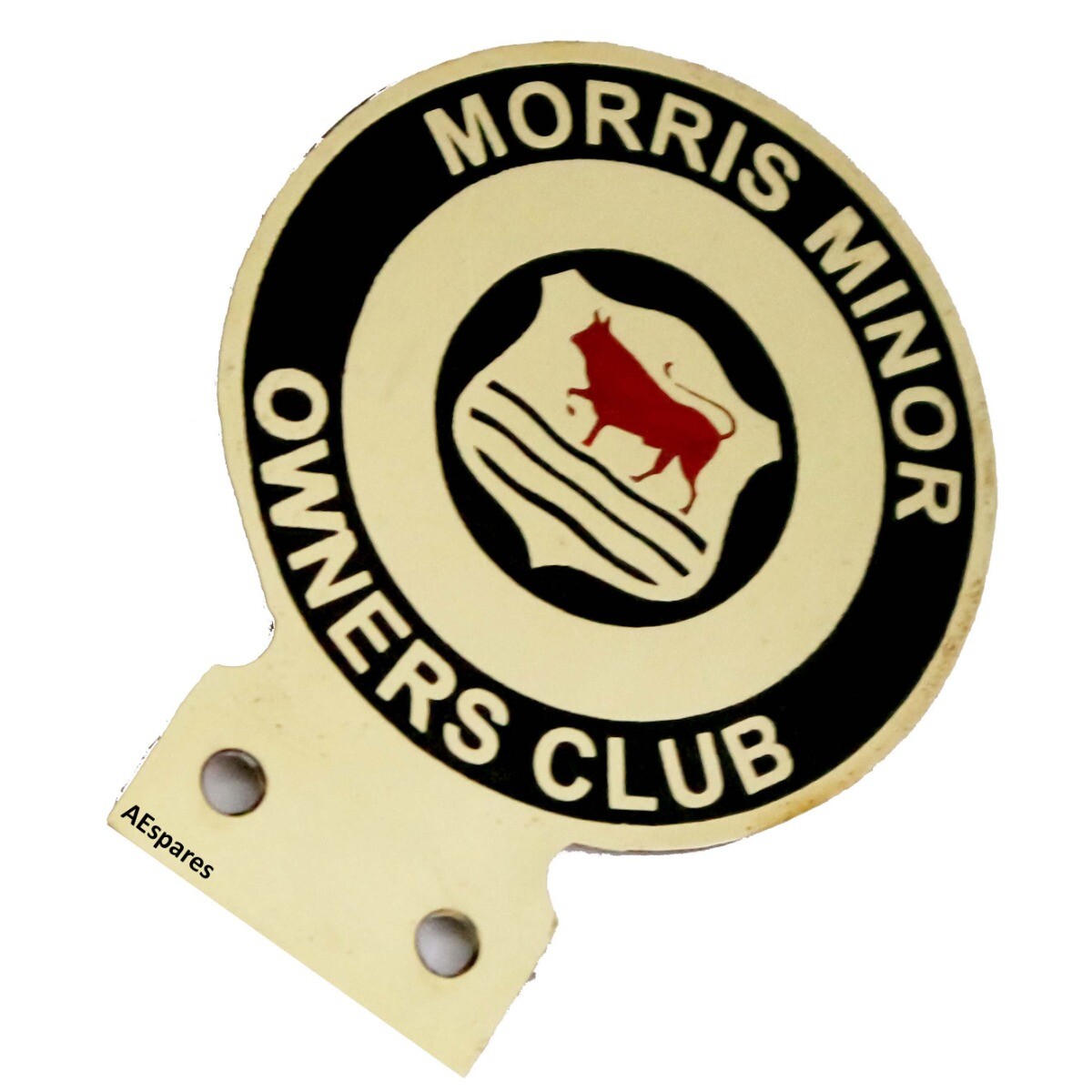 Vintage Morris Minor Owners Car Club Heavy Brass Enamel Front Grill Badge  
