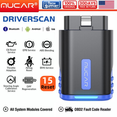 MUCAR DriverScan Full System Car OBD2 Scanner Active Test Scan Tool 15 Reset