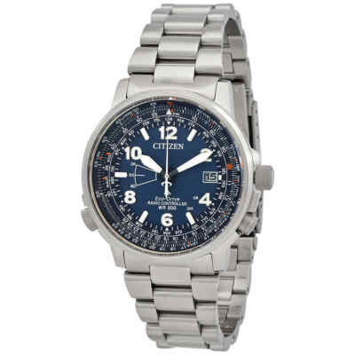 Pre-owned Citizen Promaster Sky Perpetual World Time Blue Dial Men's Watch Cb0240-88l