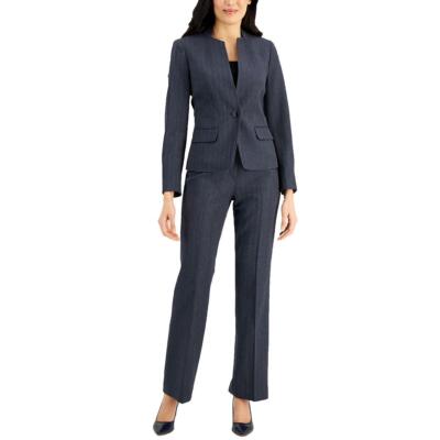 Женский синий тканый рабочий блейзер на одной пуговице Le Suit Petites 12P BHFO 9405