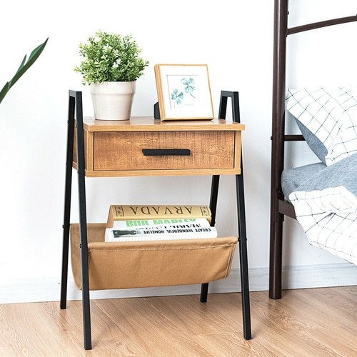 Accent End Side Sofa Table Bedside Storage Drawer Desk With