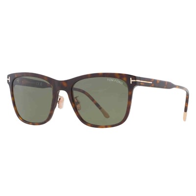 Pre-owned Tom Ford Green Rectangular Men's Sunglasses Ft0955-d 52n 57 Ft0955-d 52n 57