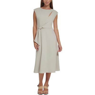 Женское темно-серое приталенное платье-футляр миди с замочной скважиной Calvin Klein 12 BHFO 9095