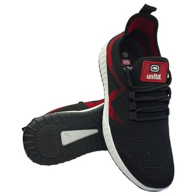 MSRP $44.99 NWT ECKO UNLTD. MEN'S BLACK KNIT LACE UP SNEAKERS SHOES SIZE 10