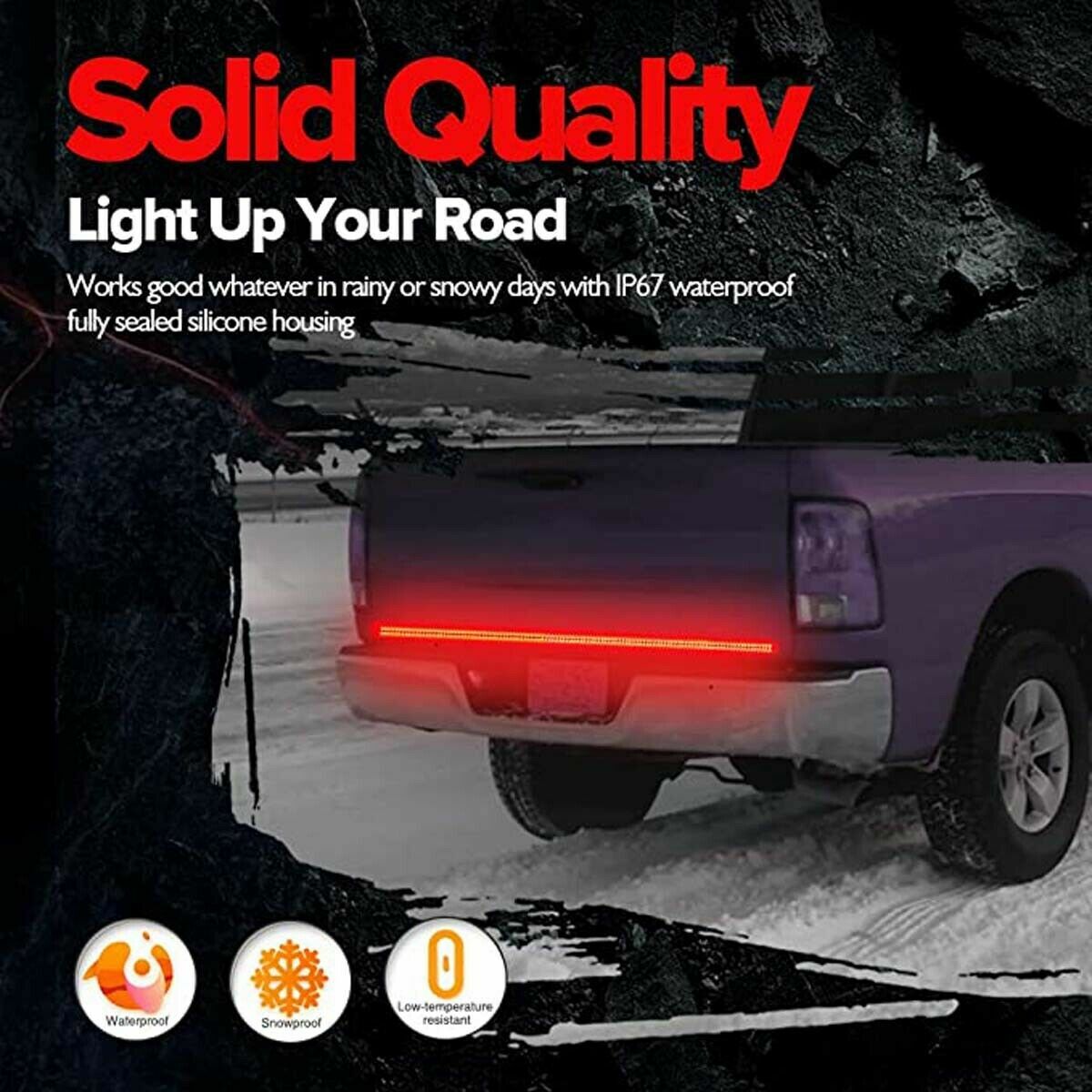60" Double Row LED Truck Tailgate Light Bar Strip Red White Reverse Stop Brake