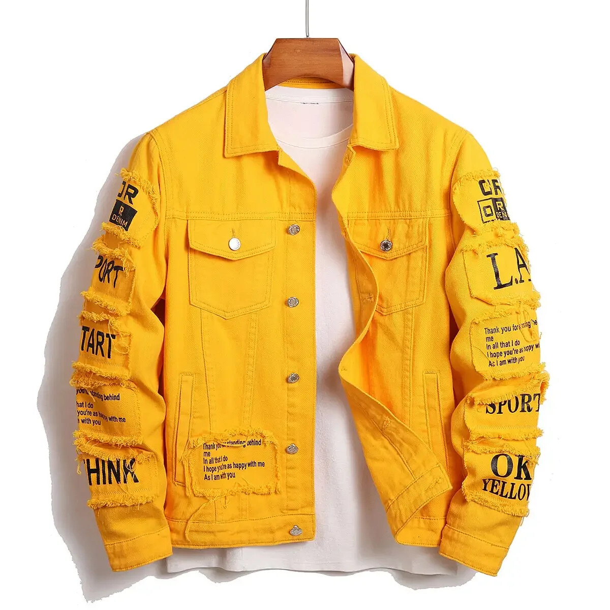 Men's Jacket Jeans Clothing Patches Windbreaker Cotton
