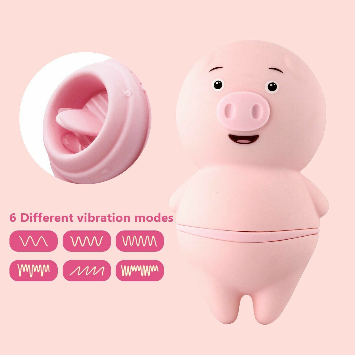 Licking Tongue Vibrating Pig Power Vibrator Clitoris Masturbation Nipple Massage - Picture 10 of 11