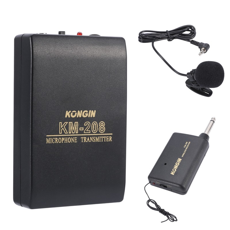 Wireless FM Transmitter Receiver Lapel Clip On Microphone Mi
