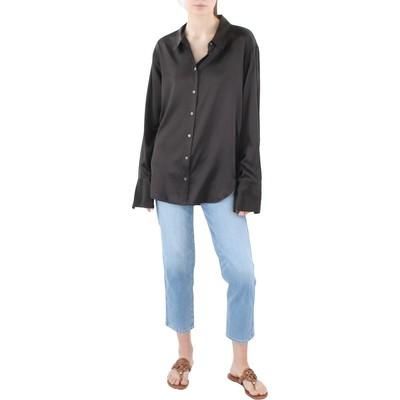 

Женская коричневая шелковая рубашка на пуговицах с острым воротником Frame  BHFO 8106, Americano