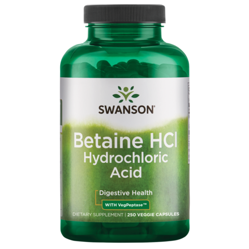Swanson Betaine Hcl Соляная кислота с пепсином 250 капсул