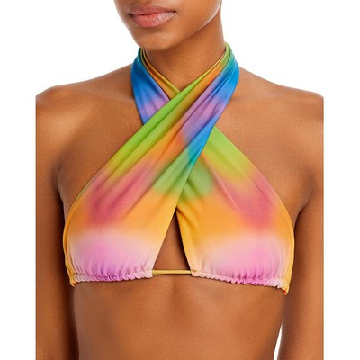 

Frankies Bikinis Женский розовый купальник-бикини с лямкой на бретельках Tie-Dye  BHFO 7252, Serotonin