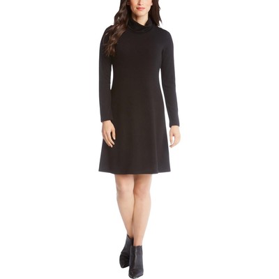 

Женское синее ледяное черное платье-свитер Karen Kane до середины икры с воротником-хомутом  BHFO 3507, Черный