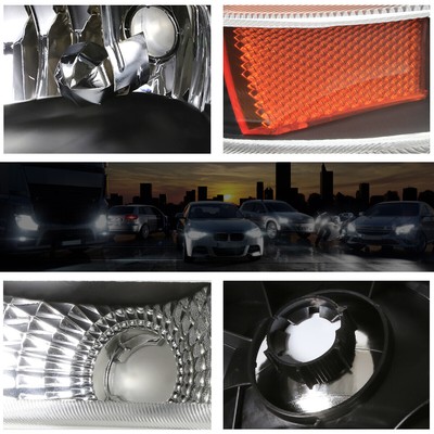 For 97-04 Dodge Dakota/Durango Headlight/Lamp Black Housing Amber Corner Signal