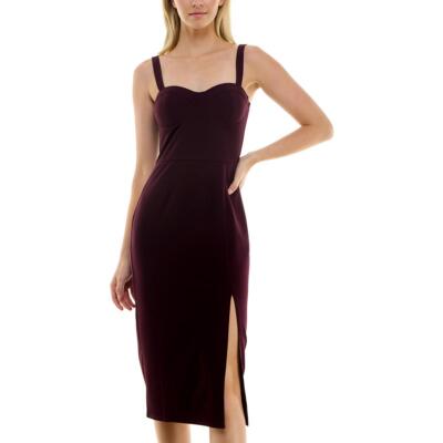 Женское вечернее облегающее платье Trixxi из фиолетового крепа с разрезом по бокам для юниорок 1 BHFO 8292