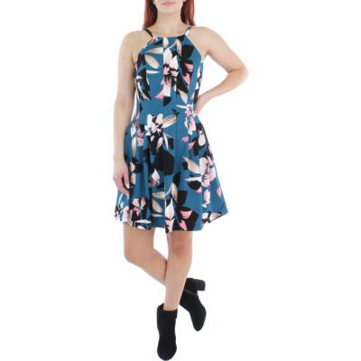 

Женское синее вязаное мини-платье с цветочным принтом Vince Camuto  BHFO 3856, Blue multi