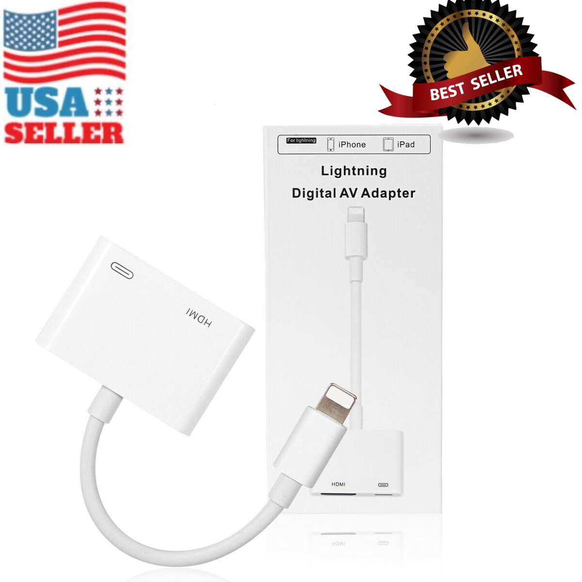 For Apple iPad iPhone Lightning to HDMI Digital TV AV Adapter 1080P HDMI Cable~