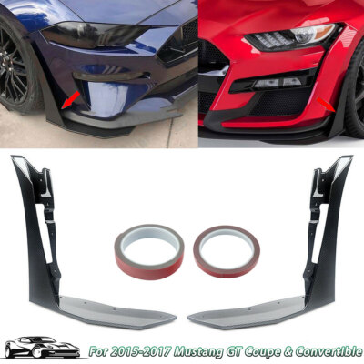 For Ford Mustang 2015+ GT Style Front Corner Spoiler Carbon ABS Winglet Splitter