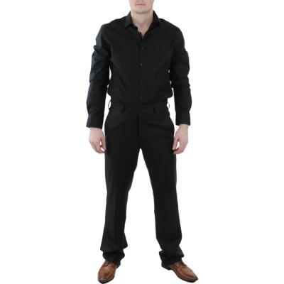 

Luigi Bianchi Mantova Мужские черные шерстяные классические брюки  BHFO 4446, Черный