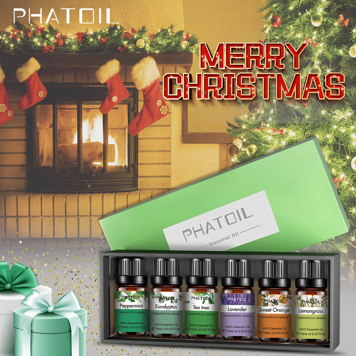6PCS Essential Oil Set Aromatherapy Gift Kit 10ml 100% Pure 