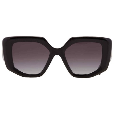 Pre-owned Prada Grey Gradient Irregular Ladies Sunglasses Pr 14zs 1ab09s 50 Pr 14zs 1ab09s In Gray