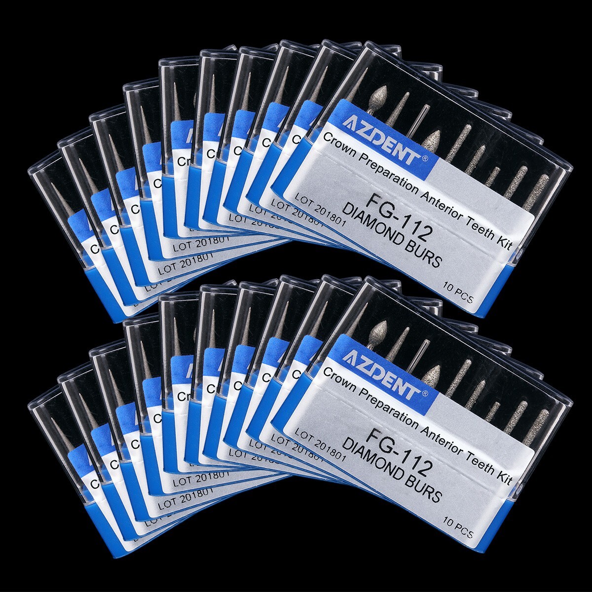 10pcs Dental FG Crown Preparation Diamond Burs Anterior Teeth Drills Kit FG-112