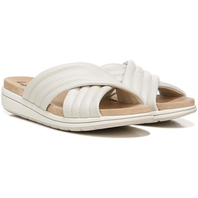 LifeStride Womens Panama Beige Slip On Wedge Sandals 8.5 Wide (C,D,W) BHFO 5238