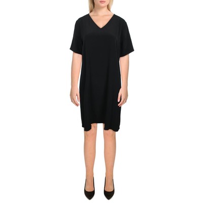

Eileen Fisher женское черное дневное платье миди до колена с короткими рукавами  BHFO 6957, Черный