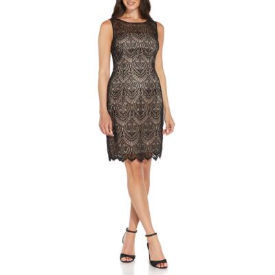 

Adrianna Papell Женское черное кружевное мини-платье без рукавов  BHFO 3339, Black/bisque