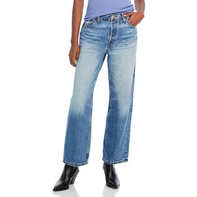 RE/DONE Womens Blue Wide Leg Button Fly High-Waisted Jeans Athletic 30 BHFO 4219
