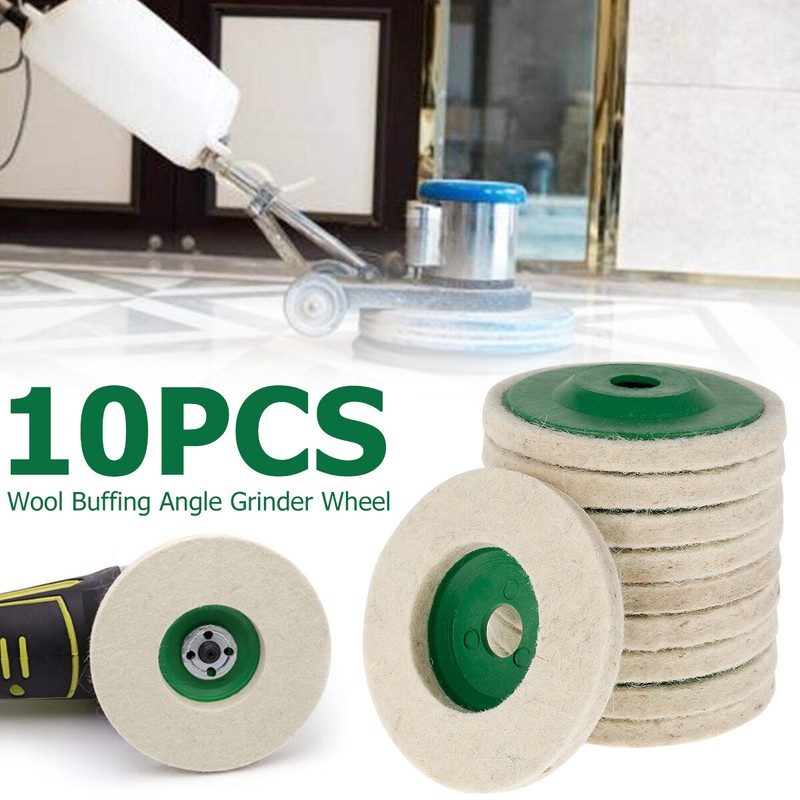 10Pcs 4" Wool Polishing Discs For Angle Grinder Finishing Wh
