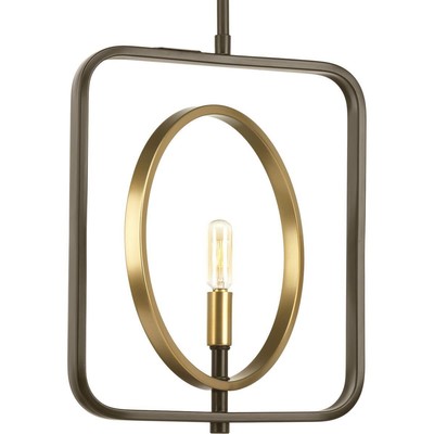 Progress Lighting P500027 Bronze Swing Single Light 12''W Pendant