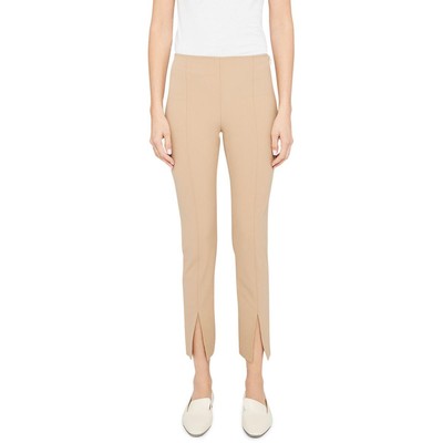 

Theory Женские эко-новые коричневые эластичные леггинсы с разрезом без застежки  BHFO 5320, Camel