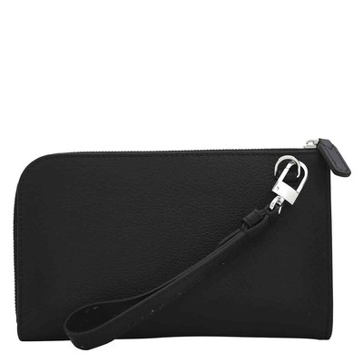 Pre-owned Montblanc Meisterstuck Soft Grain Small Pouch In Black 127321