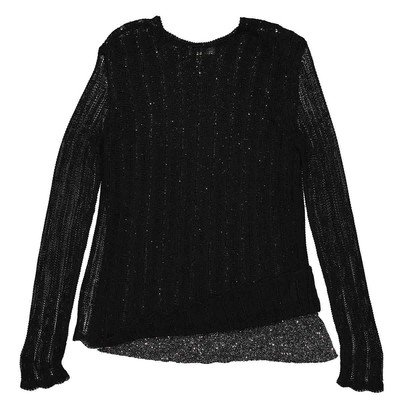 Pre-owned Saint Laurent Ladies Multicolor Sequin-embellished Layered Jumper, Size Small