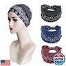 K-Elewon 3 Pack Women Wide Elastic Head Wrap Headband Sports yoga Hair Band (3 Pack(A15))