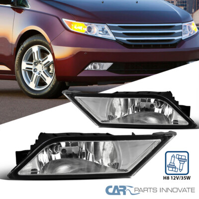 Fit 11-13 Honda Odyssey Clear Fog Lights Driving Bumper Lamps w/ Switch+Bulbs