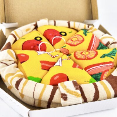 Pizza Socks Box 4 Pairs Weird Funny Crazy Gift Socks