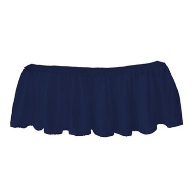 bkb Solid Ruffled Crib Skirt, Navy Blue