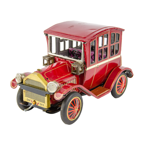 旭玩具【ルノー フロリード赤リペイント屋根欠】ブリキ tin toy car箱無 旭玩具【ルノー フロリード赤リペイント屋根欠】ブリキ tin toy