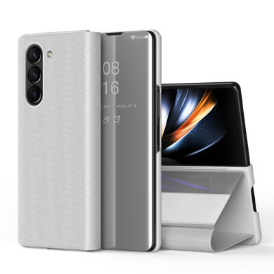 For Samsung Galaxy Z Fold 6 5 4 Smart View Plating Mirror Stand Case Flip Cover