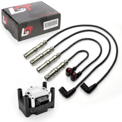 Zündkabelsatz + Zündspule Zündmodul Zündeinheit für Audi A3 8L 1.6