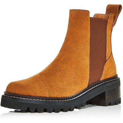 

Женские светло-коричневые замшевые ботинки челси See by Chloe Обувь 38-39 Medium (B,M) BHFO 8335, Tan